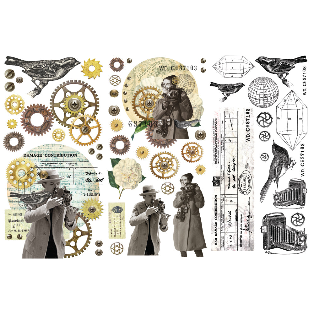 Art Alchemy - Finnabair Mini Transfers – Photo Passion – 3 sheets, 6″x12″