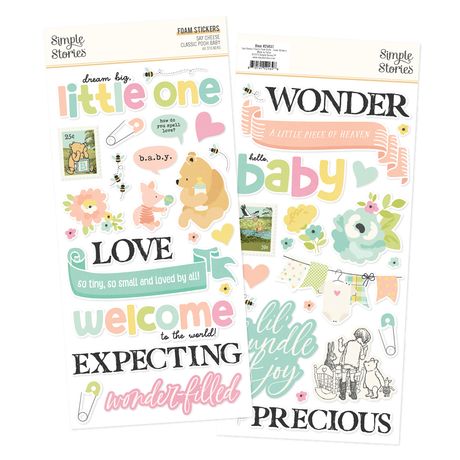 Simple Stories Foam Stickers 44/Pkg  - Classic Pooh Baby