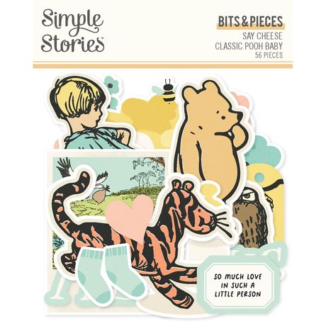 Simple Stories Bits & Pieces Die Cuts 56/Pkg - Classic Pooh Baby