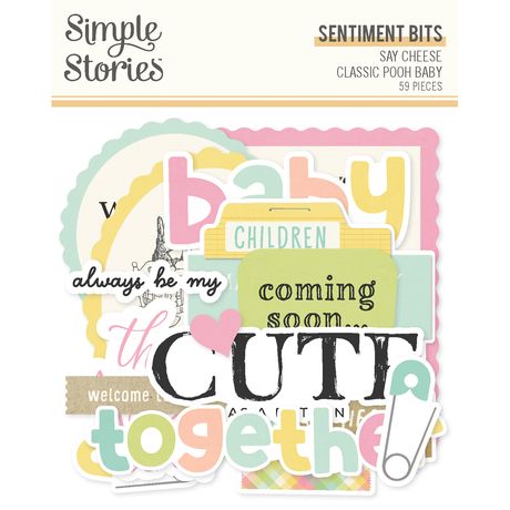 Simple Stories Sentiment Bits & Pieces Die Cuts 59/Pkg  - Classic Pooh Baby