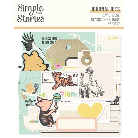 Simple Stories Journal Bits & Pieces Die Cuts 40/pkg - Classic Pooh Baby