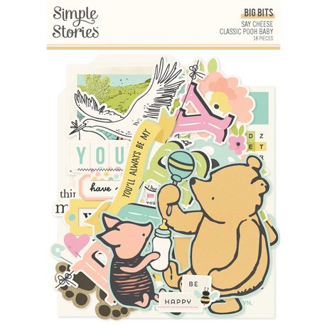 Simple Stories Big Bits & Pieces Die Cuts 18/Pkg - Classic Pooh Baby
