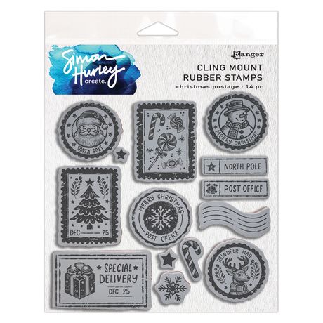 Simon Hurley create. Mount Stamp 6"X6" - Christmas Postage